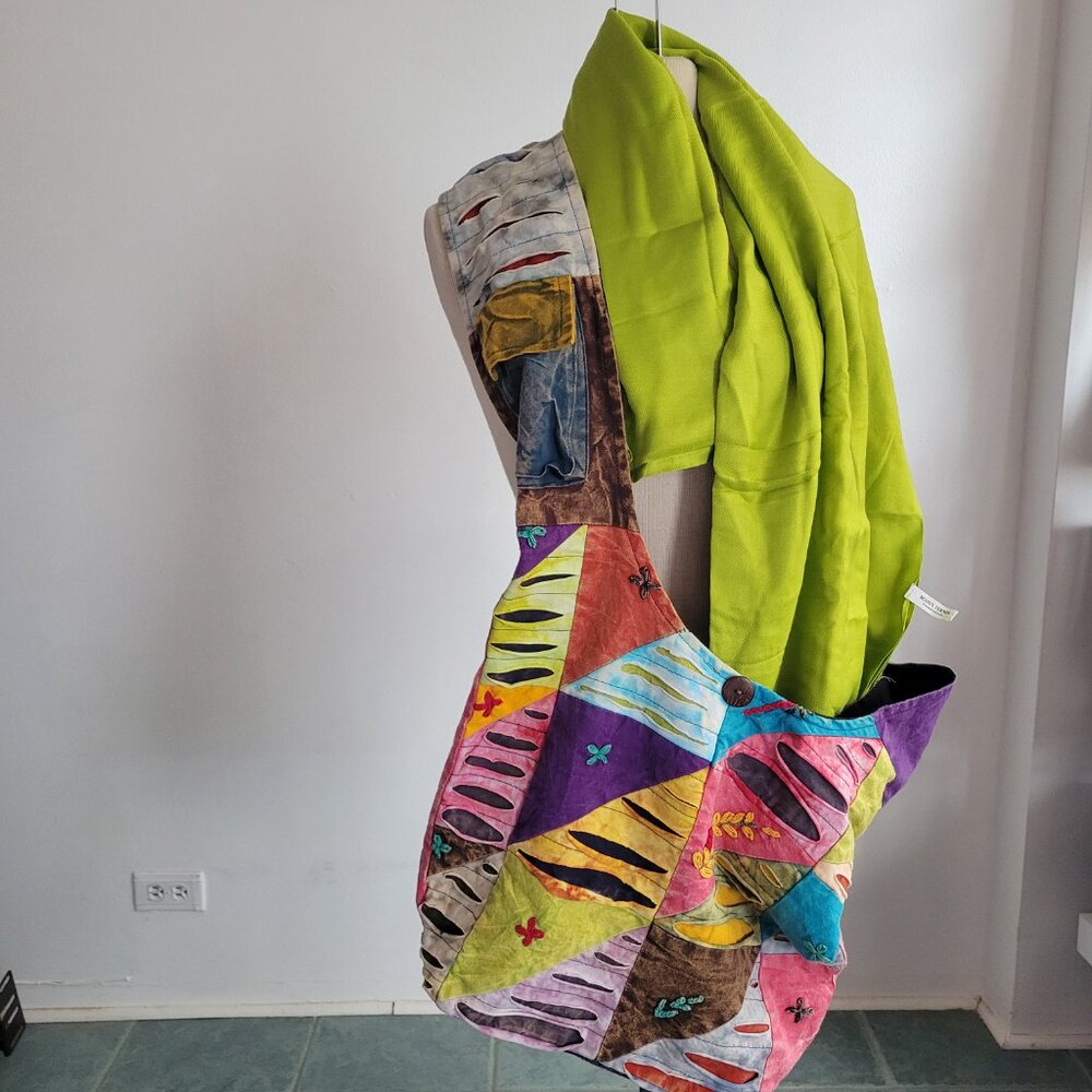 Boho Bag Multi Print Crossbody Patchwork Hippie F… - image 9